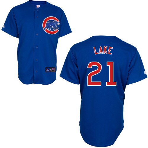 Junior Lake #21 MLB Jersey-Chicago Cubs Men's Authentic Alternate 2 Blue Baseball Jersey